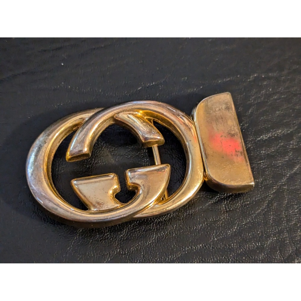 Gucci Interlocking Belt Buckle Gold Parfums Mod Brev Monogram 2.5 x 1.5 in - Picture 2 of 9